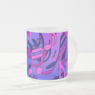 Mooie muziek Roze Paars Blauw Lively Patroon Matglas Koffiemok