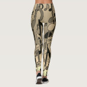 Mooie muziek Sepia Lively Musical Notes Leggings (Achterkant)