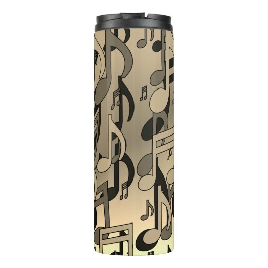 Mooie muziek Sepia Lively Musical Notes Thermosbeker (Achterkant)
