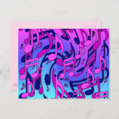 Mooie muziek toont roze Paarse blauw Aqua Briefkaart (Voorkant / Achterkant)