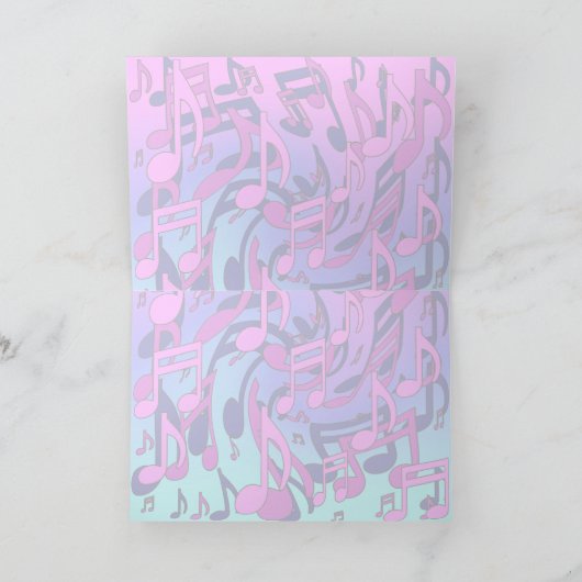 Mooie muziek toont roze Paarse blauw Aqua Kaart (Binnen)