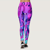 Mooie muziek toont roze Paarse blauw Aqua Leggings (Achterkant)
