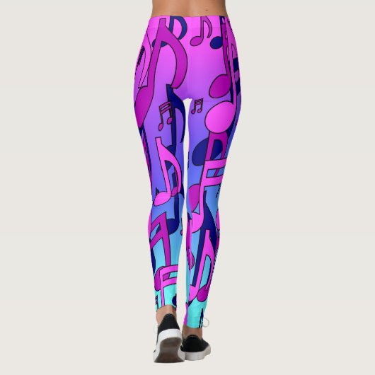 Mooie muziek toont roze Paarse blauw Aqua Leggings (Achterkant)