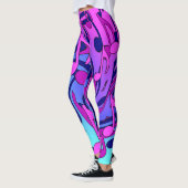 Mooie muziek toont roze Paarse blauw Aqua Leggings (Links)
