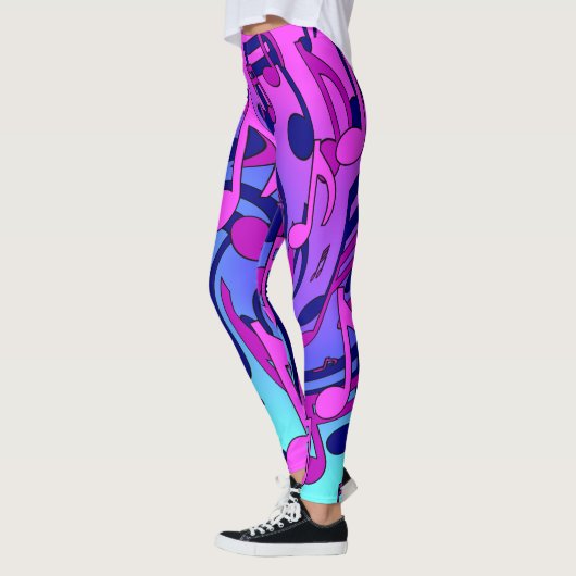 Mooie muziek toont roze Paarse blauw Aqua Leggings (Links)