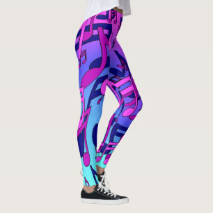 Mooie muziek toont roze Paarse blauw Aqua Leggings