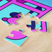 Mooie muziek toont roze Paarse blauw Aqua Legpuzzel (Zijkant)