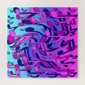 Mooie muziek toont roze Paarse blauw Aqua Legpuzzel (Horizontaal)