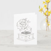 Mooie muziek wenskaart  kaart (Gele Bloem)