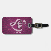 Mooie muzieknoten die als hart zijn samengevoegd bagagelabel (Voorkant horizontaal)