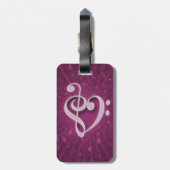 Mooie muzieknoten die als hart zijn samengevoegd bagagelabel (Achterkant verticaal)