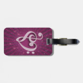 Mooie muzieknoten die als hart zijn samengevoegd bagagelabel (Achterkant horizontaal)