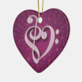 Mooie muzieknoten die als hart zijn samengevoegd keramisch ornament (Links)