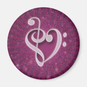 Mooie muzieknoten die als hart zijn samengevoegd magneet