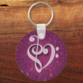 Mooie muzieknoten die als hart zijn samengevoegd sleutelhanger (Voorkant)