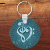 Mooie muzieknoten die als hart zijn samengevoegd sleutelhanger (Voorkant)
