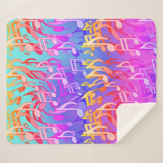 Mooie muzieknoten, kleurrijke muziek sherpa deken (Voorkant (horizontaal))
