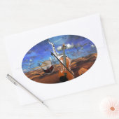 Mooie muzieknoten schenden pianodrums ovale sticker (Envelop)