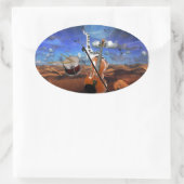 Mooie muzieknoten schenden pianodrums ovale sticker (Tas)