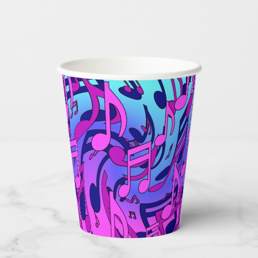 Mooie muziekoptreffende levendige muzieknoten papieren bekers (Achterkant)