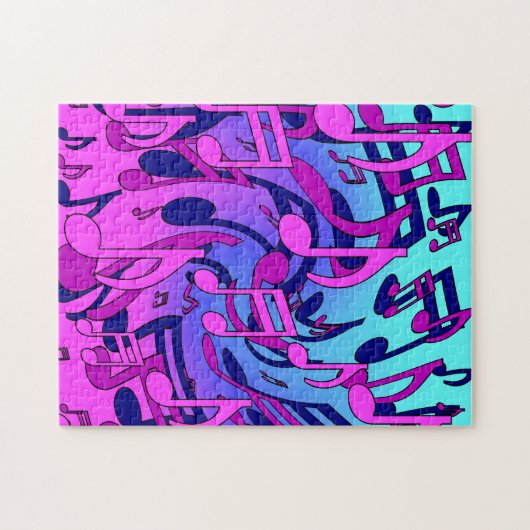 Mooie muzikale muzieknoten met kleurrijke kunst legpuzzel (Horizontaal)