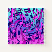 Mooie muzikale muzieknotities levendig gestroomlij notitieboek (Achterkant)