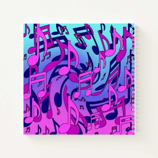 Mooie muzikale muzieknotities levendig gestroomlij notitieboek (Achterkant)