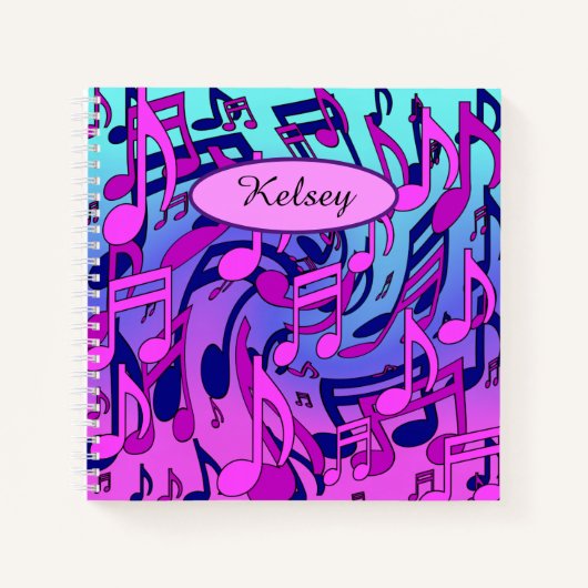 Mooie muzikale muzieknotities levendig gestroomlij notitieboek (Voorkant)