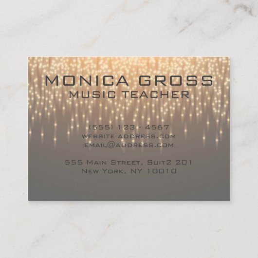 Mooie muzikale noot-sparkle confetti visitekaartje (Achterkant)