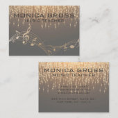 Mooie muzikale noot-sparkle confetti visitekaartje (Voorkant / Achterkant)