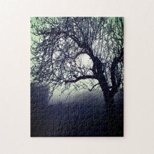 Mooie Mystic Old Tree Foggy Landscape Trees Legpuzzel