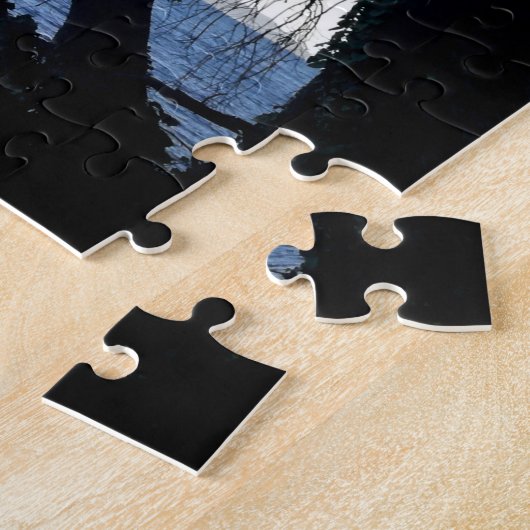 Mooie Mystic Old Tree Ocean Beach Scene Foto Legpuzzel (Zijkant)