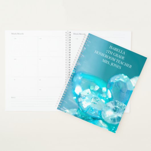 Mooie Mystieke Blauwe Juwelen School Classroom Planner (Display)