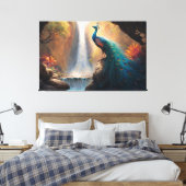 Mooie mystieke blauwe plek in het bos canvas afdruk (Insitu (Slaapkamer))