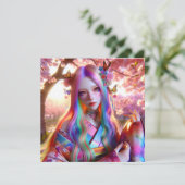 Mooie mystieke etherische vrouw met vlinders (Staand voorkant)