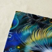 Mooie mystieke kat in blauw en goud strandlaken (In situ)