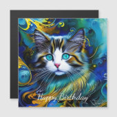 Mooie mystieke kat in het blauw en de gouden dag (Voorkant / Achterkant)