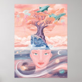 Mooie mystieke moeder aarde en universum poster (Voorkant)