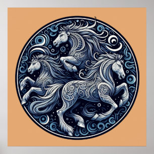 "Mooie Mystieke Paarden" 12 Poster