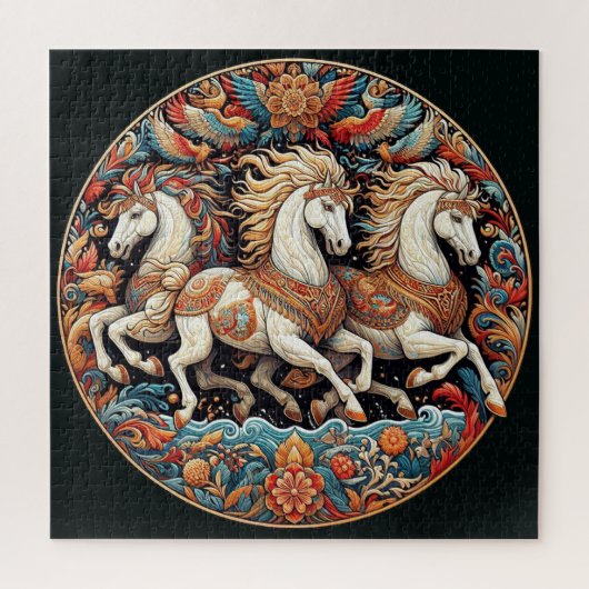 Mooie mystieke paarden 21 legpuzzel (Verticaal)