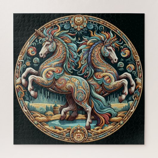 Mooie mystieke paarden 25 legpuzzel (Verticaal)