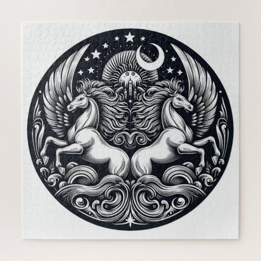 Mooie mystieke paarden 29 legpuzzel (Verticaal)