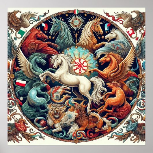 "Mooie Mystieke Paarden" 30 Poster (Voorkant)