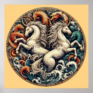 "Mooie mystieke paarden" 47 V2 Poster