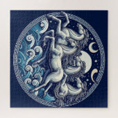 Mooie mystieke paarden 52 legpuzzel (Horizontaal)