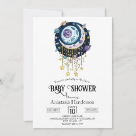 Mooie Mystieke Sterren Baby shower Kaart