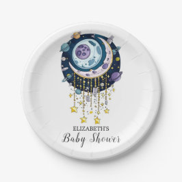 Mooie Mystieke Sterren Baby shower Papieren Bordje