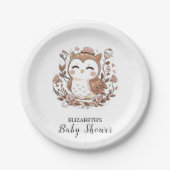 Mooie mystieke uil Baby shower Papieren Bordje (Voorkant)