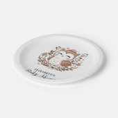 Mooie mystieke uil Baby shower Papieren Bordje (Gekanteld)