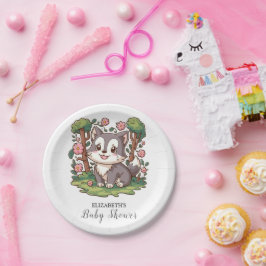 Mooie mystieke wolf Baby shower Papieren Bordje